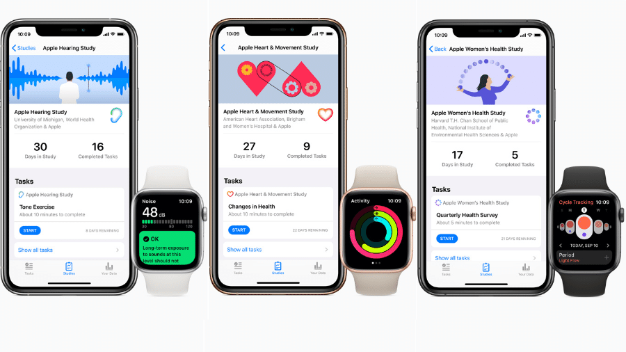 Apple investe em pesquisa na área de saúde usando iPhone e Apple Watch - Reprodução/apple.com