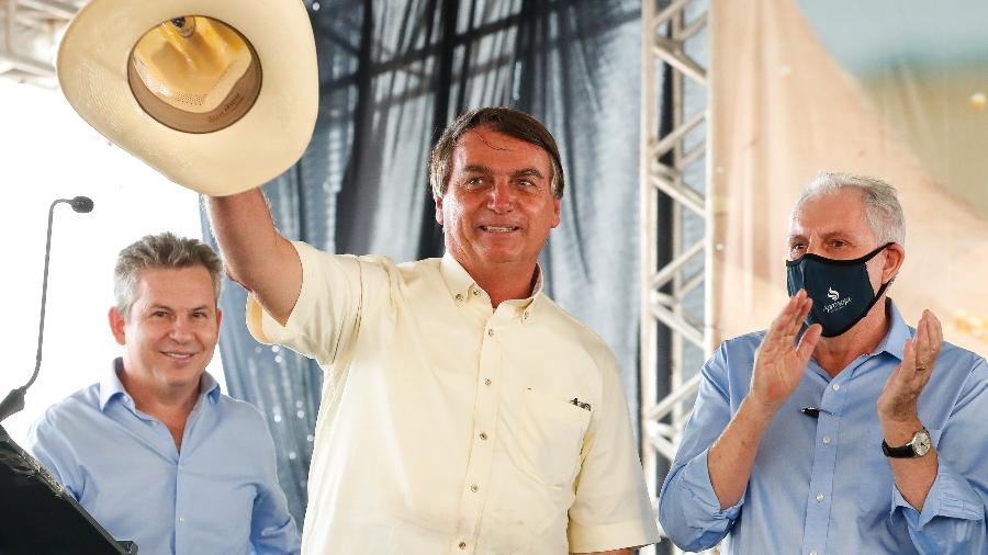 Ato de homenagem do agronegócio a Bolsonaro, em Sinop-MT, em 2020: setor tem investido na campanha - Alan Santos/PR