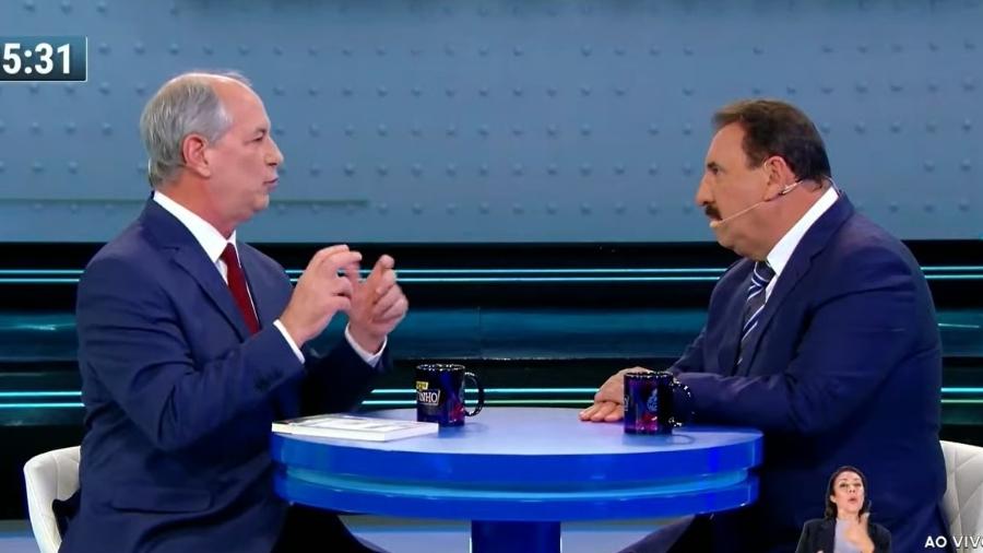 Ciro Gomes (PDT) é entrevistado por Ratinho, no SBT - Reprodução