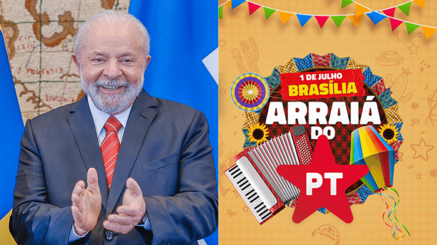 Lula (PT) confirmou a presença na "festa julina" do PT - Ricardo Stuckert/PR; e Divulgação/PT