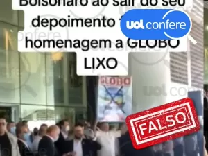 Vídeo de Bolsonaro com cartaz escrito 'Globo lixo' é de 2021, não 2024