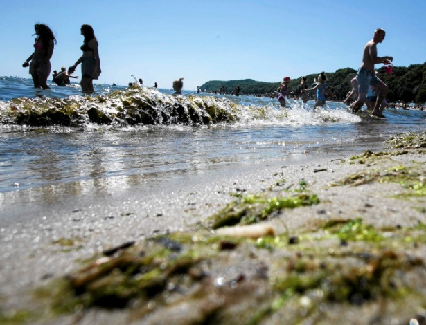 Praia de Gdynia, na Polônia, no Mar Báltico - Lukasz Glowala/Agencja Gazeta/via Reuters