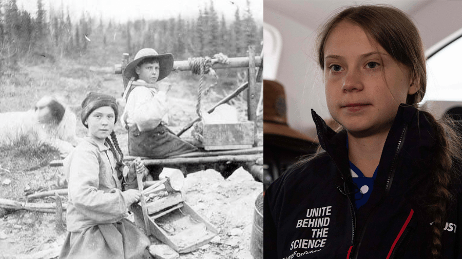 Montagem com foto de arquivo e a ativista Greta  Thunberg - Montagem/Arquivo da Universidade de Washington/AFP