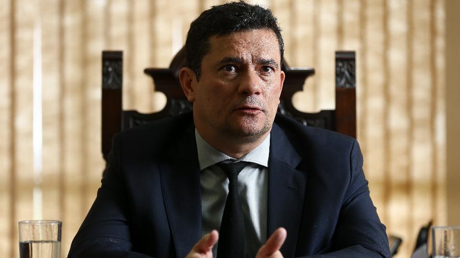 O ministro da Justiça, Sérgio Moro, durante entrevista à "Folha" em seu gabinete - Pedro Ladeira/Folhapress