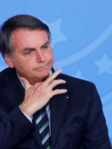 Presidente Jair Bolsonaro durante cerimônia no Palácio do Planalto - ADRIANO MACHADO