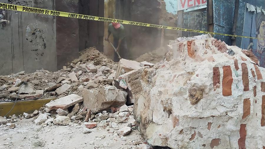 23.jun.2020 - Terremoto em Oaxaca, no México, danificou construções - Xinhua/Str