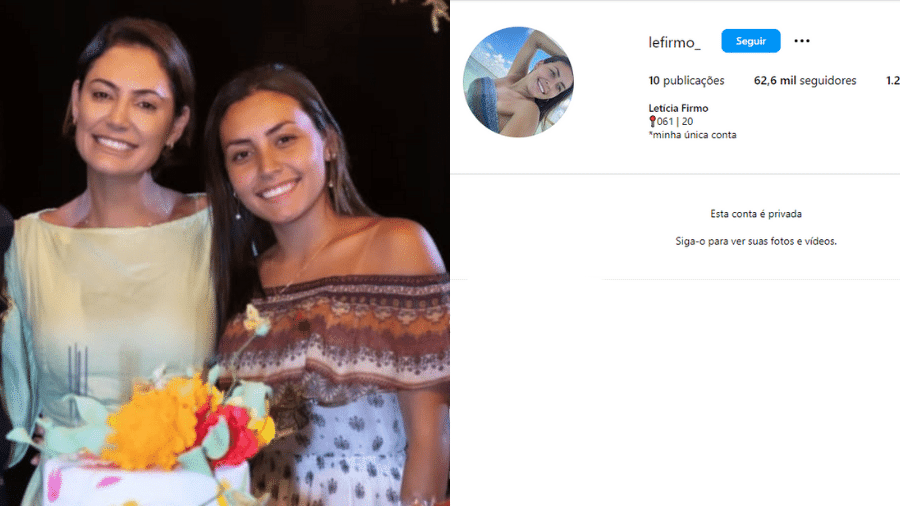 Os interessados em seguir Letícia Firmo, filha de Michelle Bolsonaro, precisam pedir autorização e ter aprovação da jovem para ver as publicações dela no Instagram - Reprodução/Redes sociais
