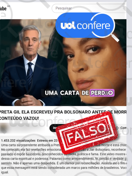 29.jul.2025 - Preta Gil não escreveu carta pedindo perdão a Jair Bolsonaro