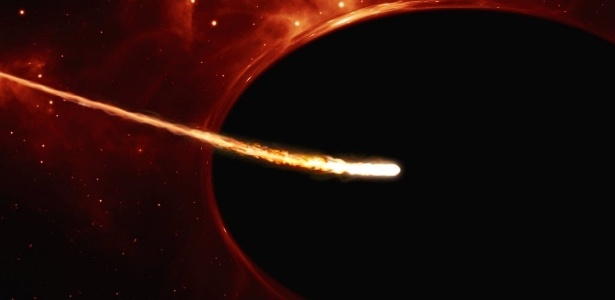 Estrela sofre "espaguetização" ao passar perto de um buraco negro supermassivo - ESA/Hubble/AFP