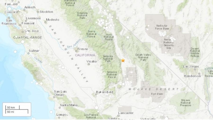 24.jun.2010 - Terremoto  é registrado a aproximadamente 300 quilômetros de Los Angeles, na Califórnia - Reprodução