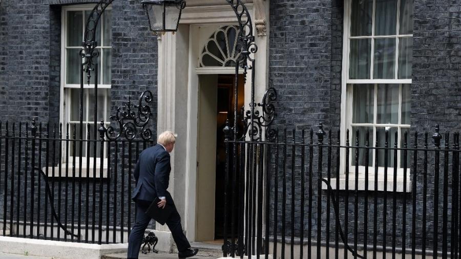 07.07.22 - Boris Johnson após anúncio de que deixará liderança do Partido Conservador e, consequentemente, cargo de primeiro-ministro; ele governa até a escolha do seu sucessor - DANIEL LEAL/AFP