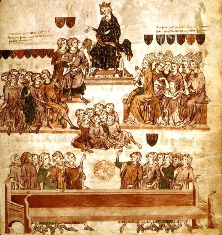 Handsome IV, presiding over a session of Parliament in 14th-century France.  Philip - GETTY IMAGES - GETTY IMAGES