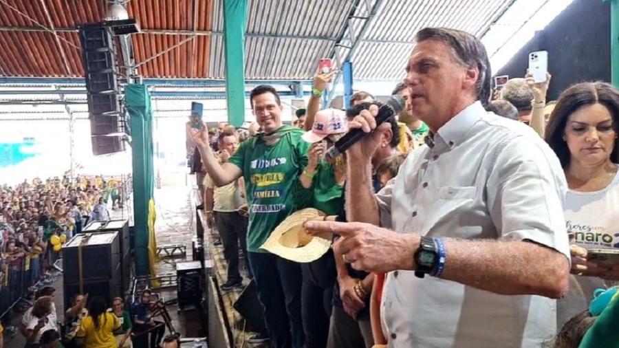 Bolsonaro durante comício em Teresina, no Piauí - Reprodução/Facebook