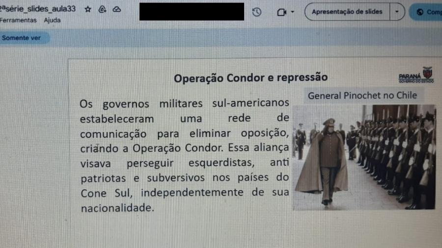 Paraná também passou a utilizar slides com a chegada de Renato Feder na pasta da Educação