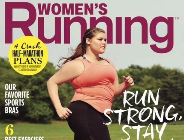 Capa da revista esportiva "Women"s Running" com a modelo "plus size" Erica Schenk - James Farrell/Women"s Running/BBC