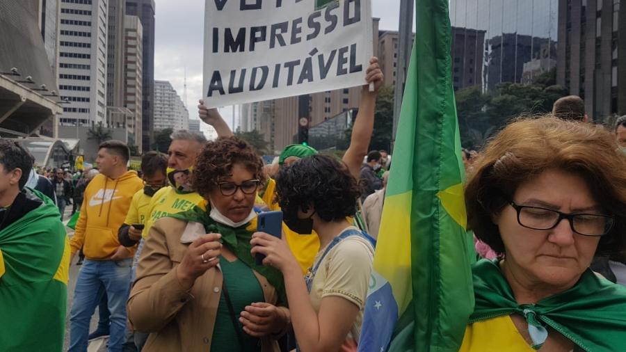 Ato pró-Bolsonaro e a favor do voto impresso na Avenida Paulista, em São Paulo - José Dacau/UOL