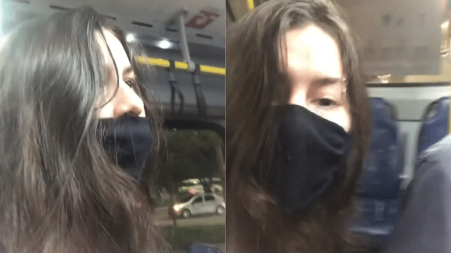 Mariana, de 21 anos, gravou vídeo ao perceber gestos estranhos de homem em ônibus - Reprodução/Redes Sociais