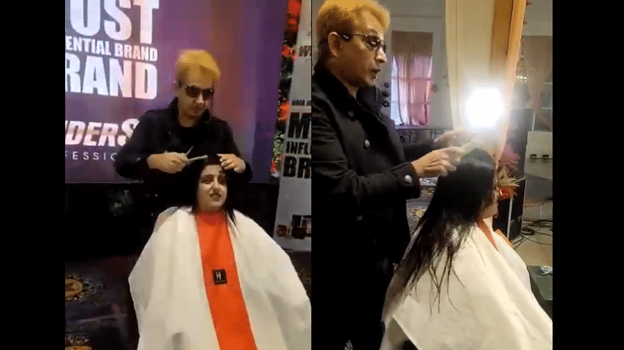 O cabeleireiro indiano Jawed Habib, acusado de "cuspir" em uma mulher durante um workshop - Reprodução/Twitter