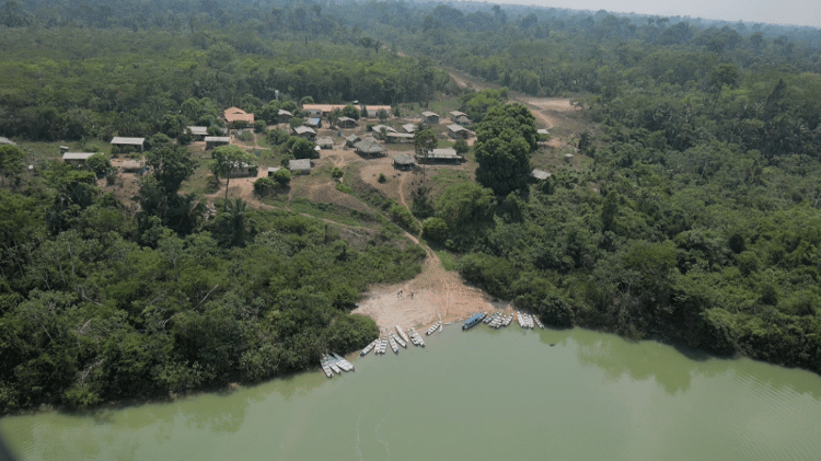 Aldeia Raio de Sol, nas margens do Rio Xingu, que recebeu na terça (17) visita dos representantes do MPF 
