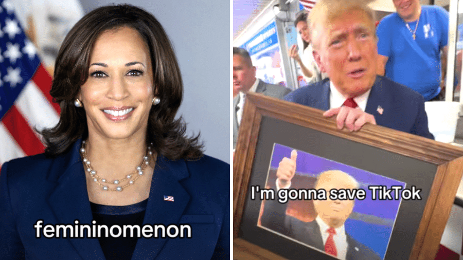 Kamala Harris e Donald Trump disputam público jovem pelo TikTok