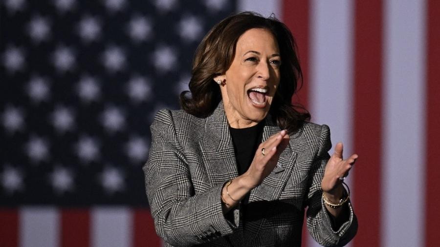 Kamala Harris em comício no Michigan - Drew Angerer/AFP