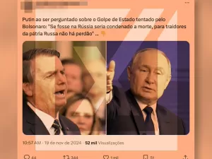 Post que atribui a Putin fala sobre pena de morte para Bolsonaro é satírico