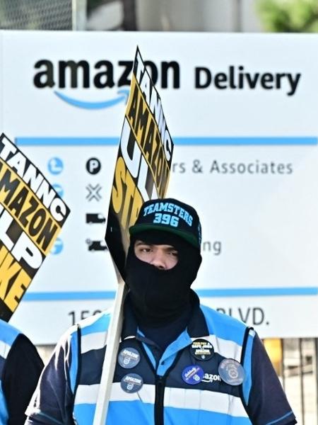 Trabalhadores da Amazon em greve, nos EUA