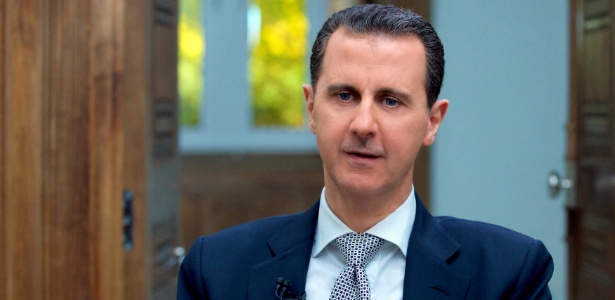 13.abr.2017 - O presidente sírio, Bashar al-Assad durante entrevista e Damasco, na Síria - SANA/REUTERS