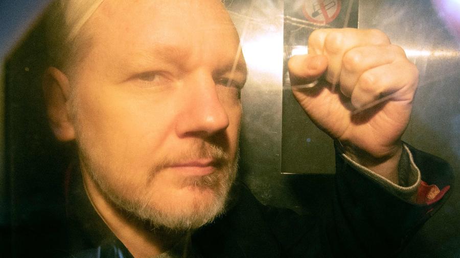 1º.mai.2019 - Fundador do WikiLeaks, Julian Assange  - Daniel Leal-Olivas/AFP