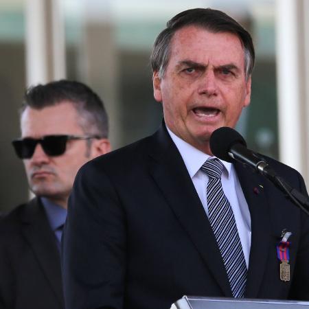 23.ago.2019 - O presidente Jair Bolsonaro (PSL) participa das comemorações do Dia do Soldado em Brasília - Fátima Meira/Futura Press/Estadão Conteúdo