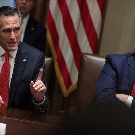 Mitt Romney e Donald Trump em evento na Casa Branca em novembro de 2019 - Alex Wong/Getty Images