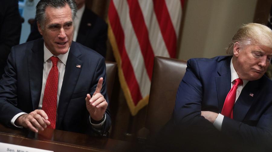 Mitt Romney e Donald Trump em evento na Casa Branca em novembro de 2019 - Alex Wong/Getty Images