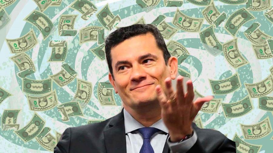 Sergio Moro montagem dinheiro - Montagem sobre foto de Sérgio Lima