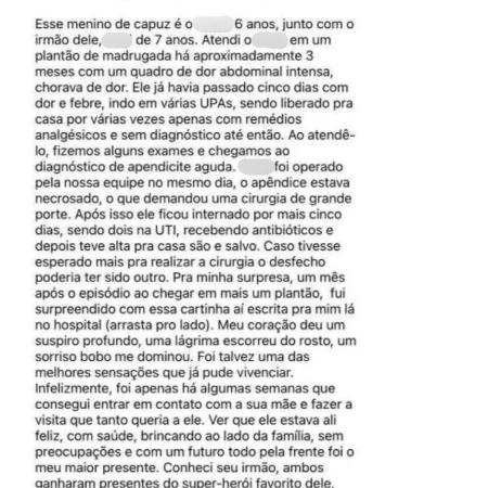 Médico admitiu ter forjado história em postagem, que teve mais de mil curtidas - Reprodução/Instagram - Reprodução/Instagram