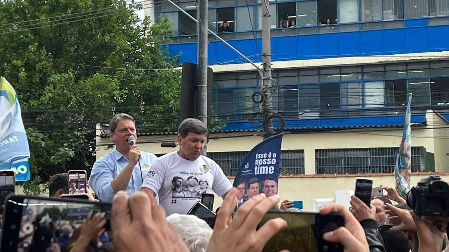 Tarcísio discursou durante agenda em São Miguel Paulista, na zona leste de São Paulo - Stella Borges/UOL