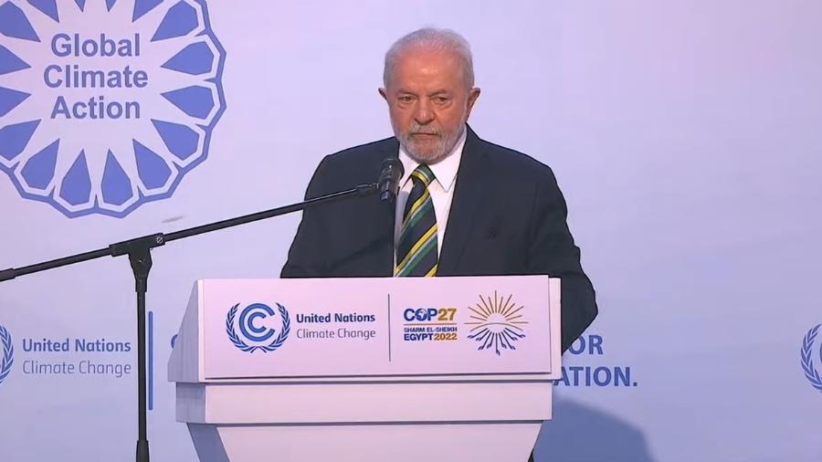 Lula em discurso na COP27 - Reprodução