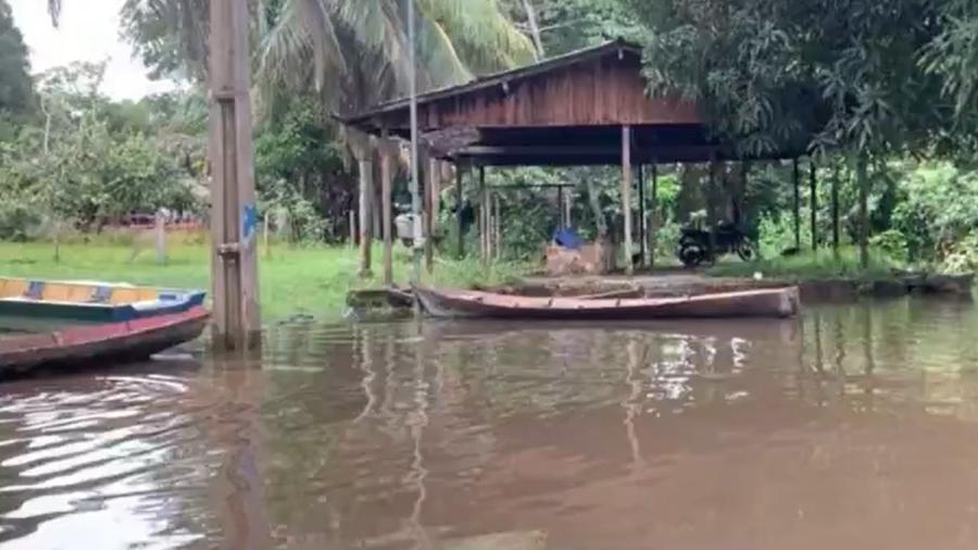 Nível dos rios subiu quase 8 metros e várias casas ficaram alagadas em Paragominas, sudeste de Pará - Reprodução/TV Globo