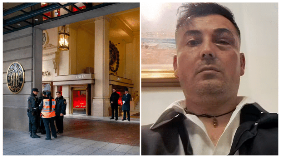 A vítima, Gustavo Albarenga, trabalha há 20 anos no hotel, considerado um dos mais luxuosos do mundo