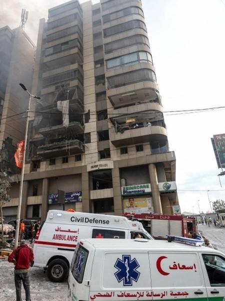 1º.out.2024 - Prédio de civis no sul do Líbano foi atacado por um míssil de Israel