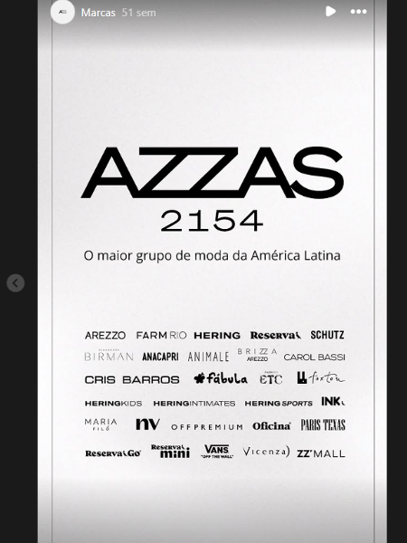 Marcas do Azzas 2154, que anunciou a divisão do grupo em duas empresas independentes de capital aberto e a criação de uma estrutura gerenciada em conjunto para a grife Farm Rio