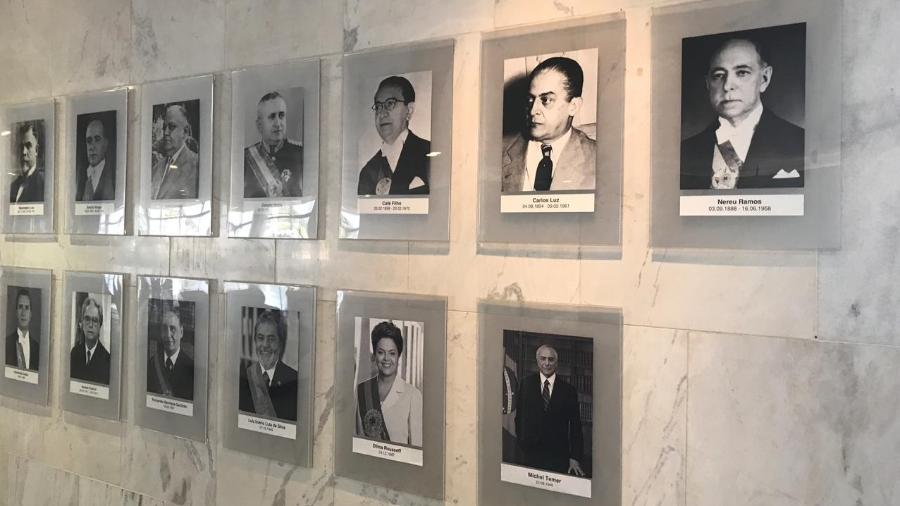 Foto do ex-presidente Michel Temer na galeria dos ex-presidentes no Planalto - Marina Motomura/UOL