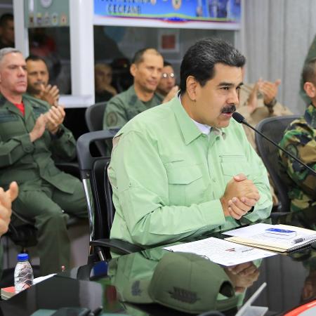 21.fev.2019 - O Presidente da Venezuela, Nicolas Maduro, anuncia o fechamento da fronteira com o Brasil - AFP PHOTO/VENEZUELAN PRESIDENCY/HO