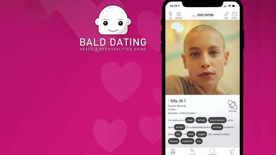 Aplicativo Bald Dating é uma plataforma de paquera para pessoas com calvície  - Divulgação/Bald Dating 