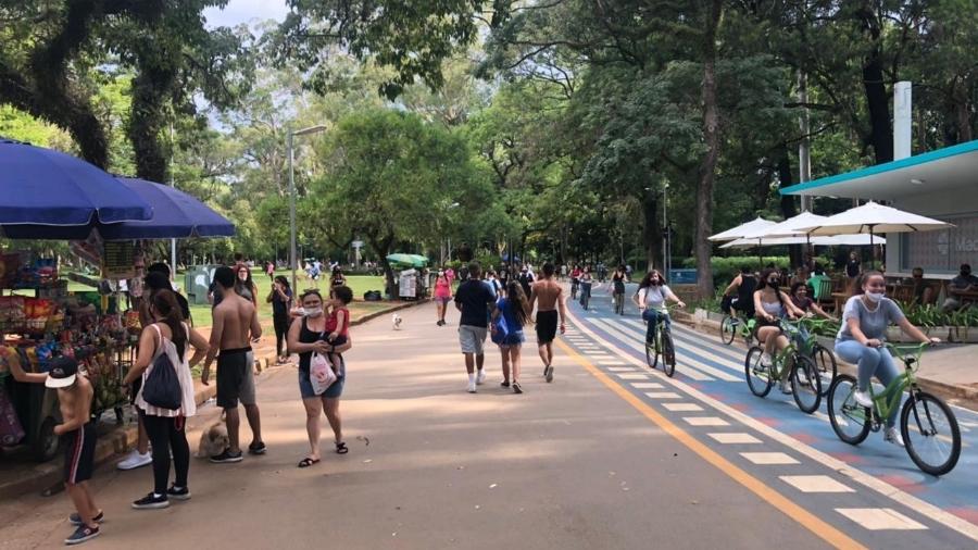 Parque Ibirapuera em janeiro deste ano, durante a pandemia do novo coronavírus - Leonardo Martins/UOL