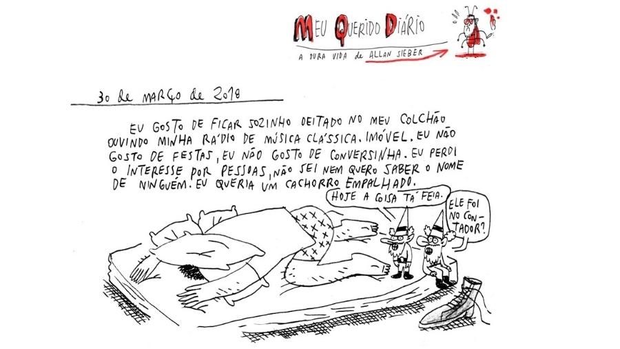 Uma das tiras da série "Meu Querido Diário" publicado no site oficial de Allan Sieber - Allan Sieber