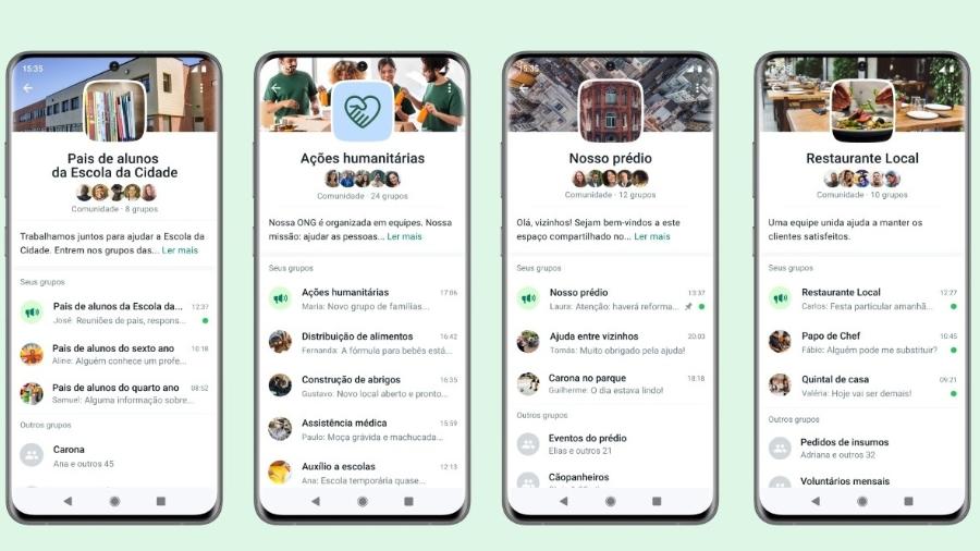 Recurso de Comunidades do WhatsApp; recurso permitirá a reunião de diversos grupos - Divulgação