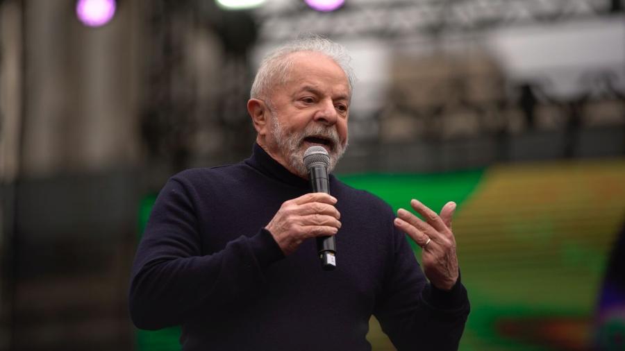 20.ago.2022 - Ex-presidente Lula (PT) em comício no Vale do Anhangabaú, em São Paulo - André Porto/UOL