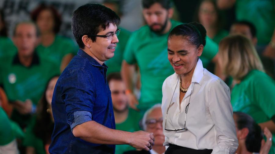 Marina Silva e o Senador Randolfe Rodrigues durante primeira convenção nacional eleitoral do partido Rede Sustentabilidade - 4.ago.2018 - Walterson Rosa/Folhapress