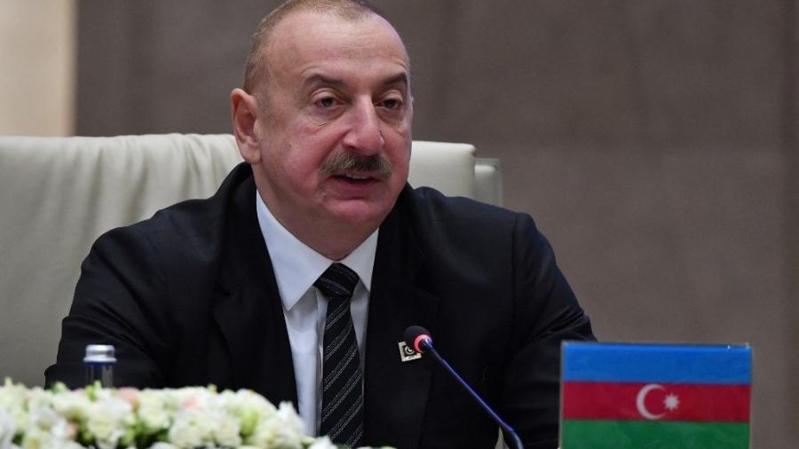 O presidente do Azerbaijão, Ilham Aliyev em cúpula de chefes de estado em Bishkek, em 6 de novembro de 2024