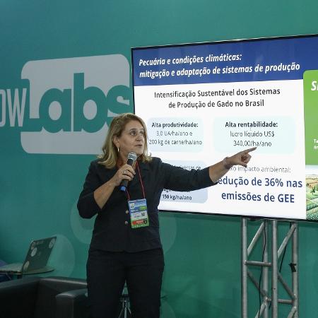 Palestra sobre o efeito das condições climáticas na pecuária, realizada no Agrishow Labs Palestra sobre o efeito das condições climáticas na pecuária, realizada no Agrishow Labs